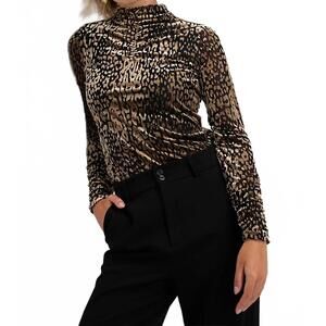 NEW ESQUALO gathering leopard top in 999-print